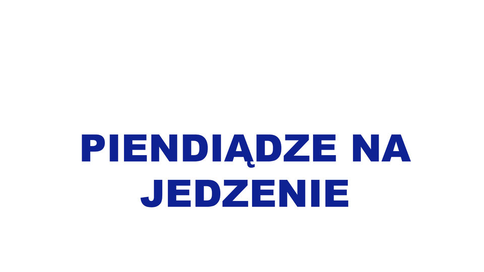 pieniądze na jedzenie